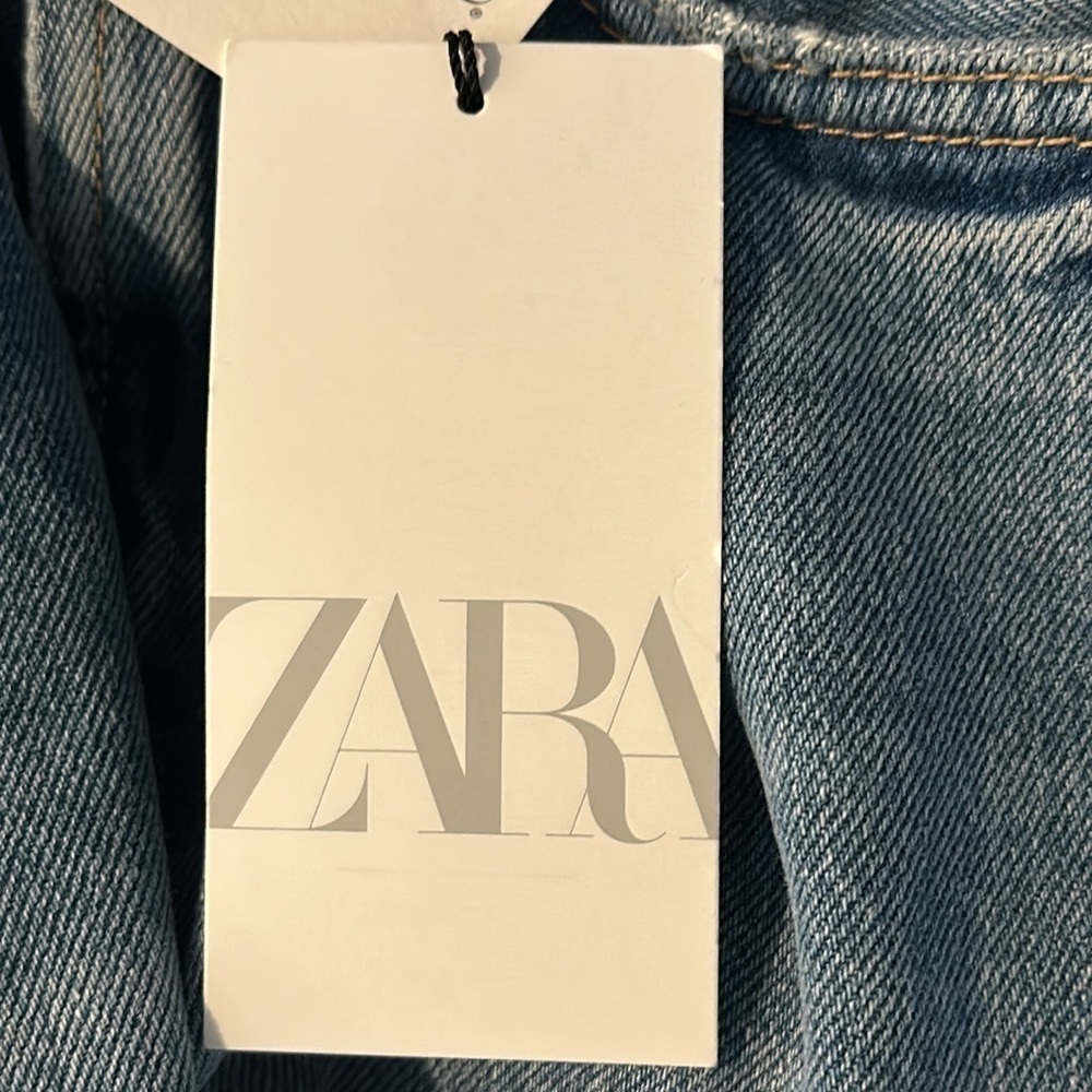 NWT Women’s Zara High Rise Wide Leg Denim Jeans Size 34 US (2) - Picture 9 of 10
